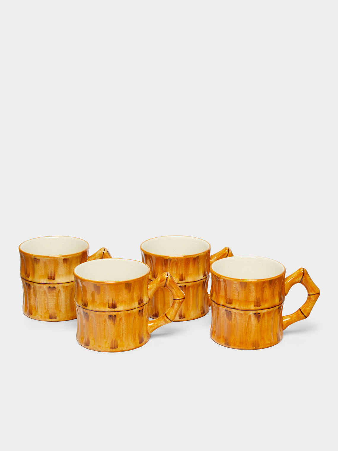 Este Ceramiche - Bamboo Hand-Painted Ceramic Mugs (Set of 4) -  - ABASK