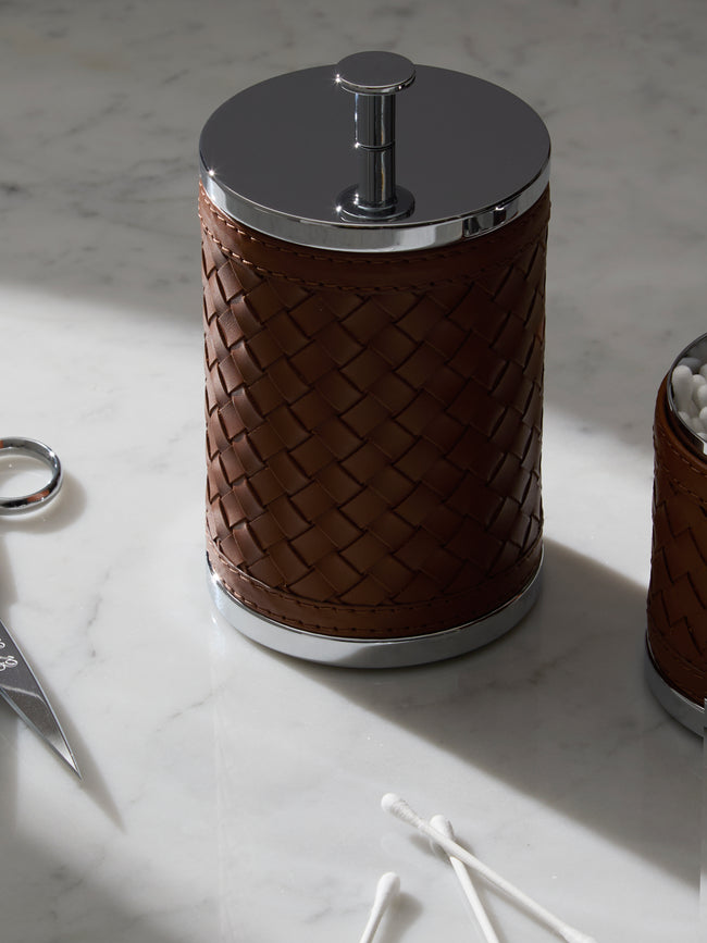 Riviere - Alghero Woven Leather High Lidded Box -  - ABASK