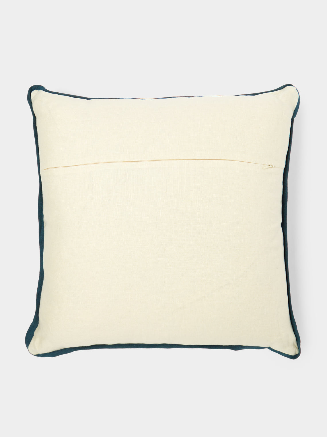 Rosemary Milner - Seaweed Hand-Embroidered Cotton Cushion -  - ABASK