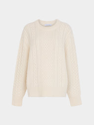 Ryan Roche - Cashmere Cable-Knit Crew-Neck Sweater -  - ABASK - 