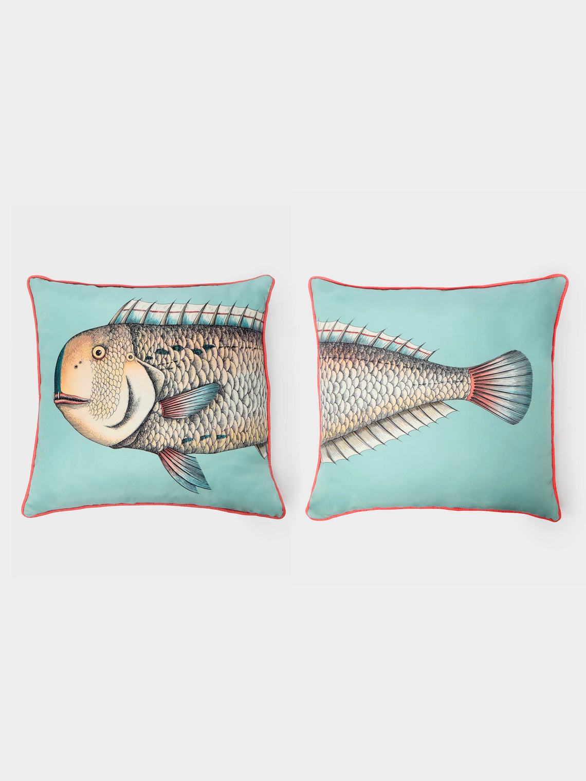 Fornasetti - Grande Pesce Silk Cushions (Set of 2) -  - ABASK - 