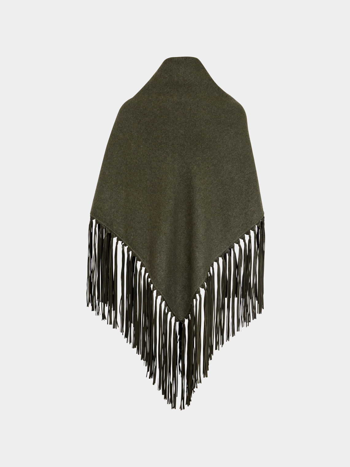 Alonpi - Double-Faced Cashmere Long Shawl with Leather Fringing | One Size -  - ABASK