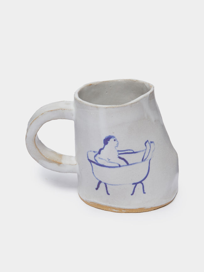 Liz Rowland - Bathing Man Hand-Painted Ceramic Mug -  - ABASK - 