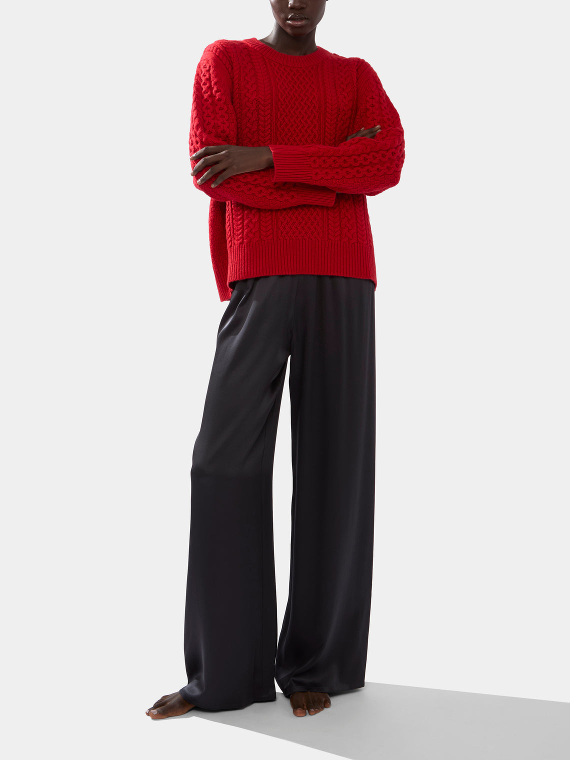 Ryan Roche - Cashmere Cable-Knit Crew-Neck Sweater -  - ABASK