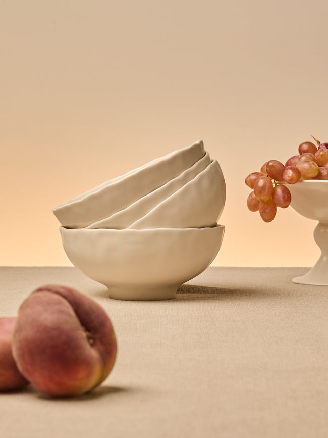 Park Nahye - Snug Hand-Glazed Porcelain Soup Bowls (Set of 4) -  - ABASK