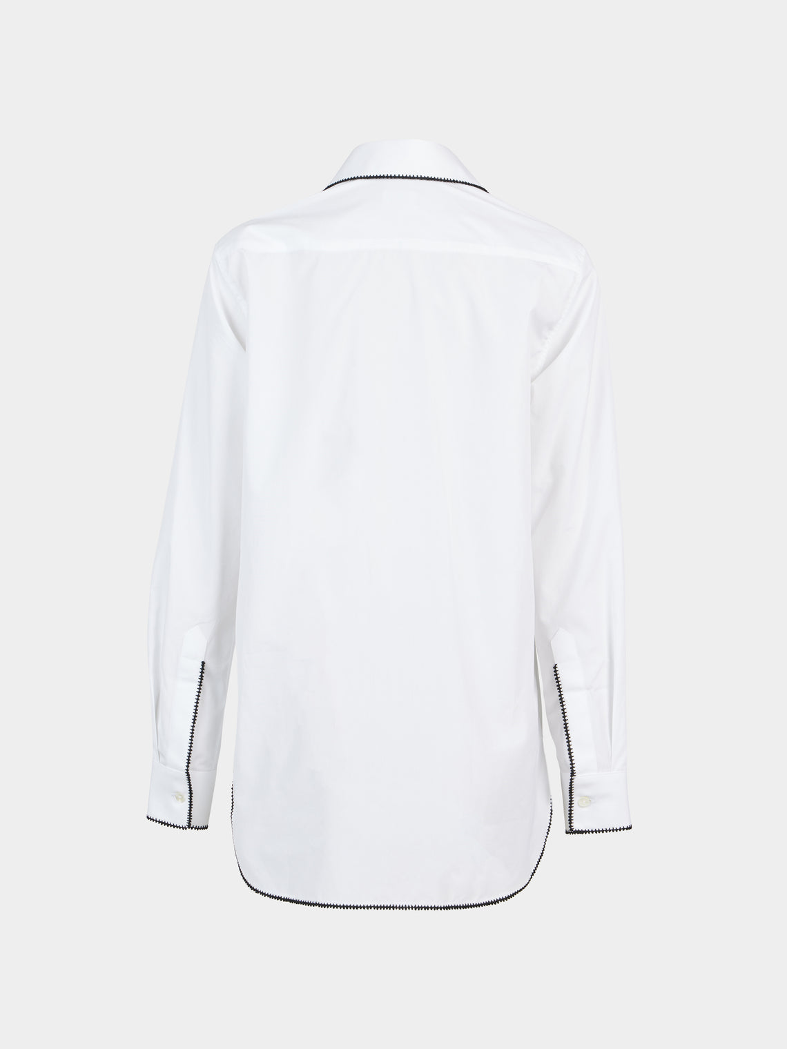 Sebline - Hand-Embroidered Cotton Long Smoking Shirt | Size: S -  - ABASK