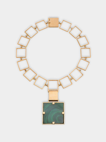 Mahnaz Collection - Karl Stittgen 18-Karat Gold and Malachite Collar Necklace -  - ABASK - [thumbnail]