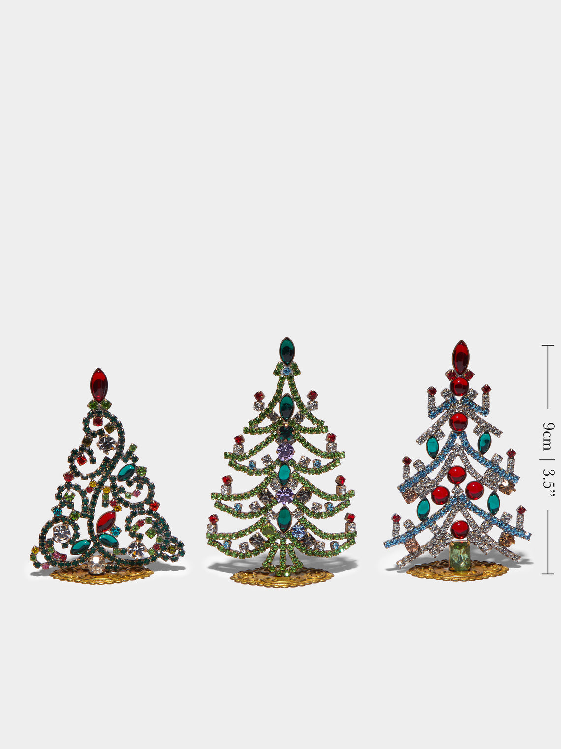 Antique and Vintage - 1930s Czech Jewelled Extra Small Christmas Trees (Set of 3) -  - ABASK