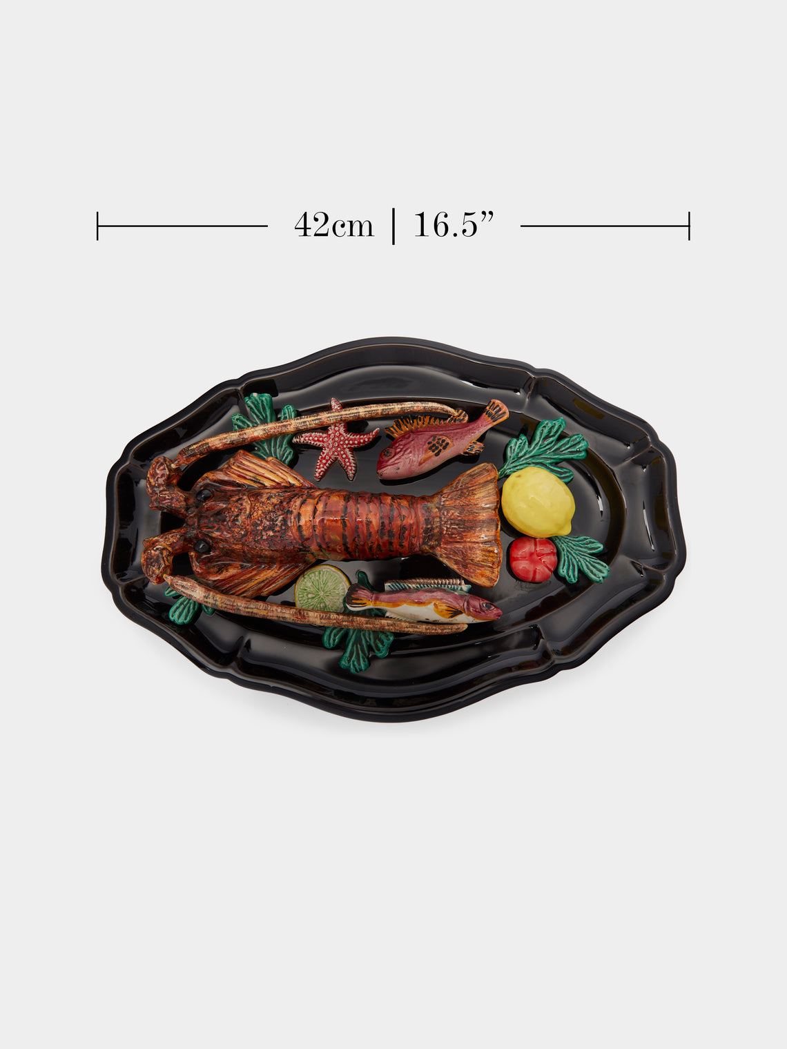 Antique and Vintage - 1950s Majolica Ceramic Lobster Platter -  - ABASK