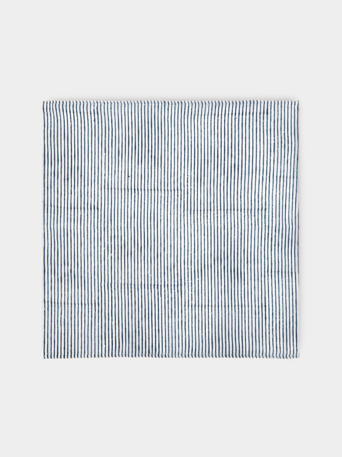 Chamois - Stripe Block-Printed Linen Napkins (Set of 4) -  - ABASK