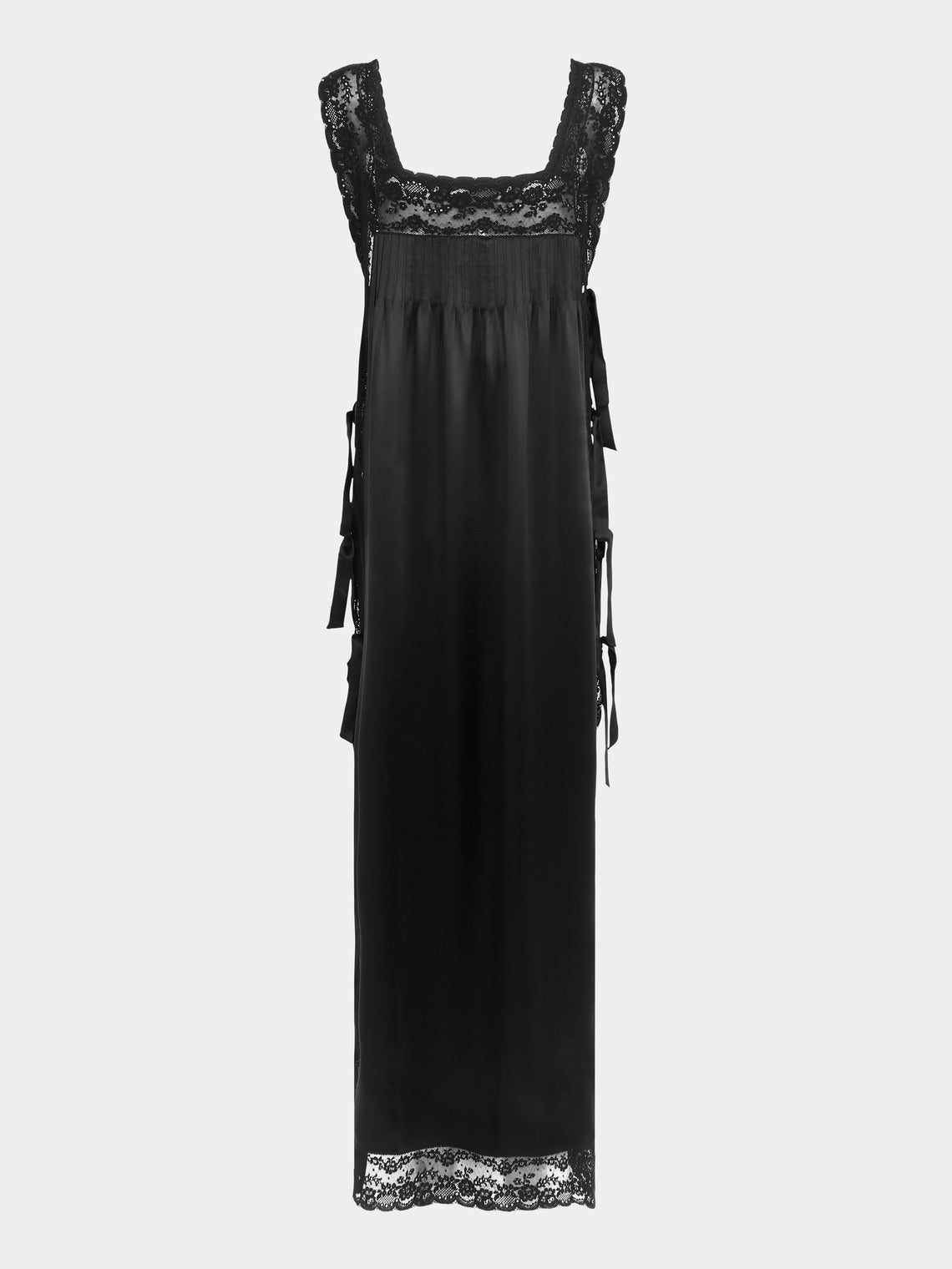 Loretta Caponi - Fiocchini Silk and Lace Long Dress -  - ABASK