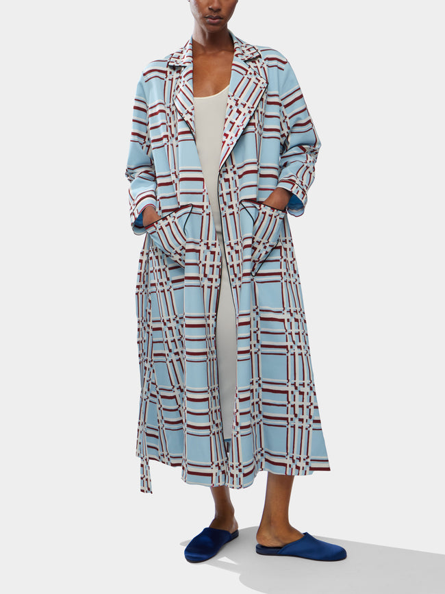 Emilia Wickstead - Georgette Painted-Grid Robe -  - ABASK