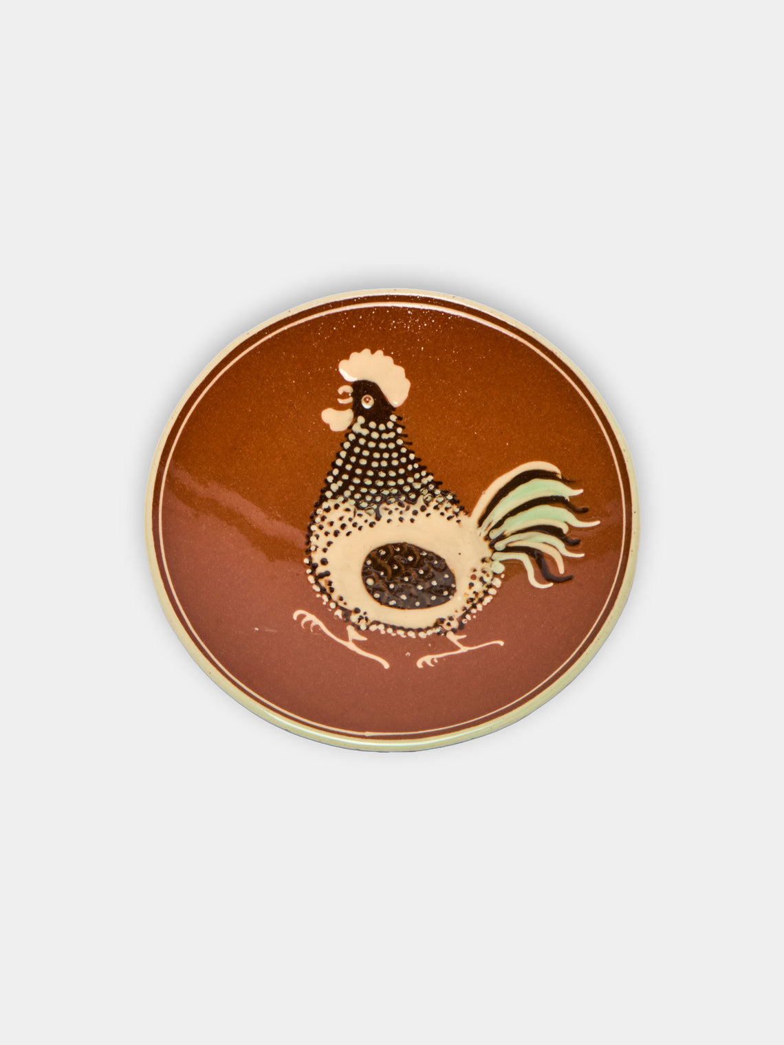 Poterie d’Évires - Chickens Hand-Painted Ceramic Small Plates (Set of 3) -  - ABASK