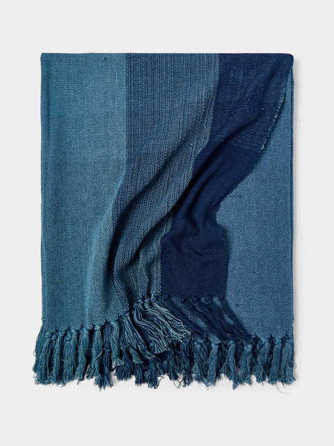 Hollie Ward - Ordahl Indigo-Dyed Handwoven Cotton Blanket -  - ABASK - 