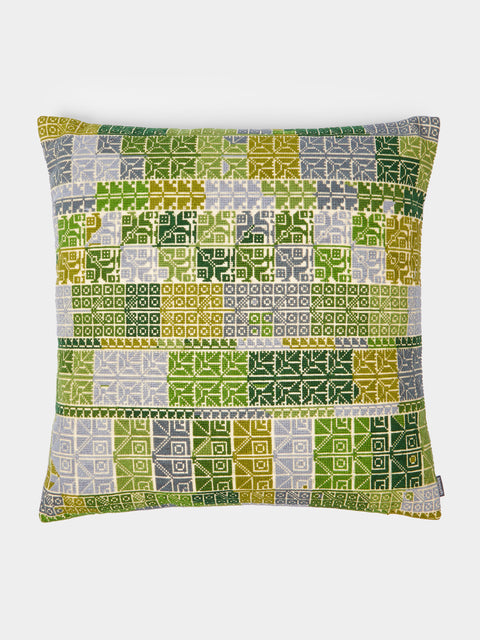 Kissweh - Rima Hand-Embroidered Cotton Cushion -  - ABASK - 