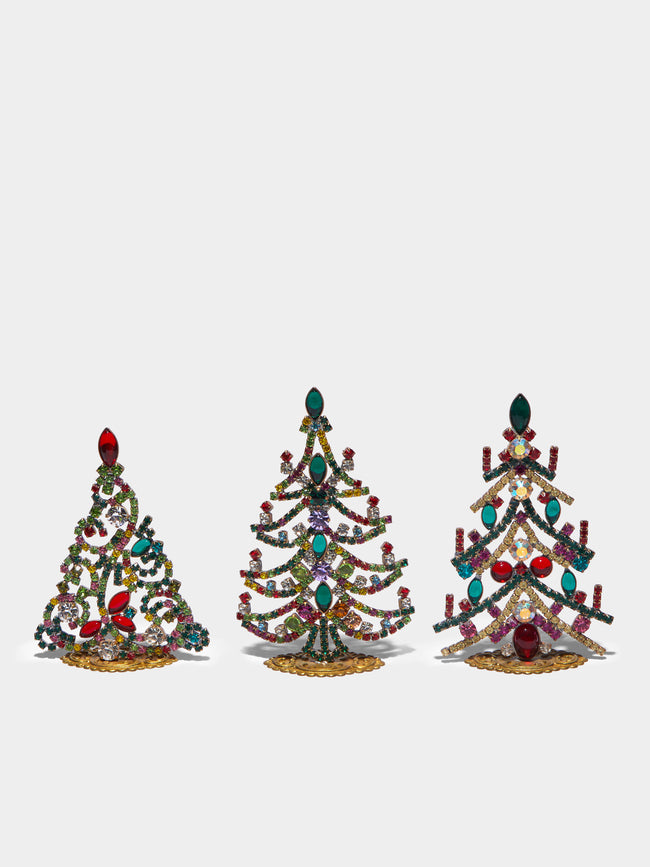 Antique and Vintage - 1930s Czech Jewelled Extra Small Christmas Trees (Set of 3) -  - ABASK - 