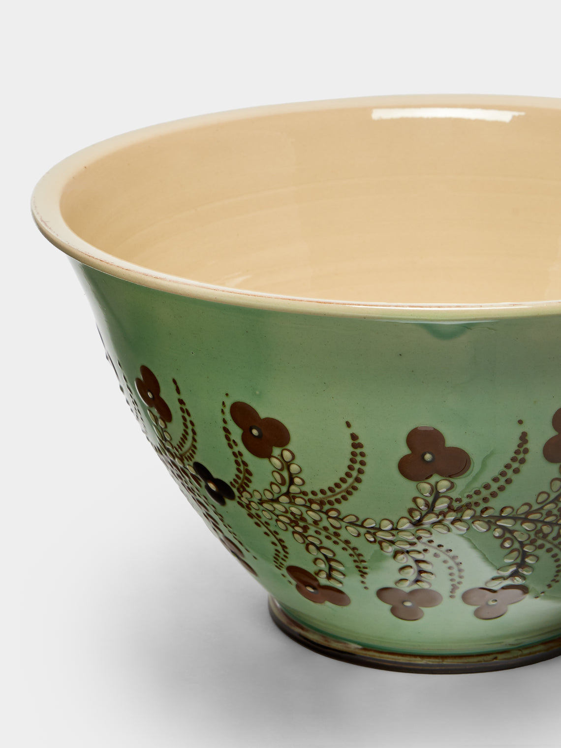 Poterie d’Évires - Flowers Hand-Painted Ceramic Large Salad Bowl -  - ABASK