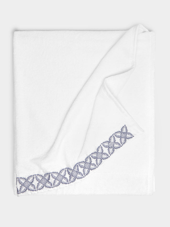 Loretta Caponi - Foliage Hand-Embroidered Cotton Towel Collection -  - ABASK - 