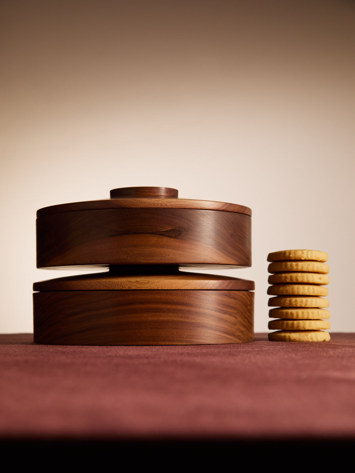 Marisa Klaster - Hand-Turned American Walnut Stackable Cookie Jar -  - ABASK