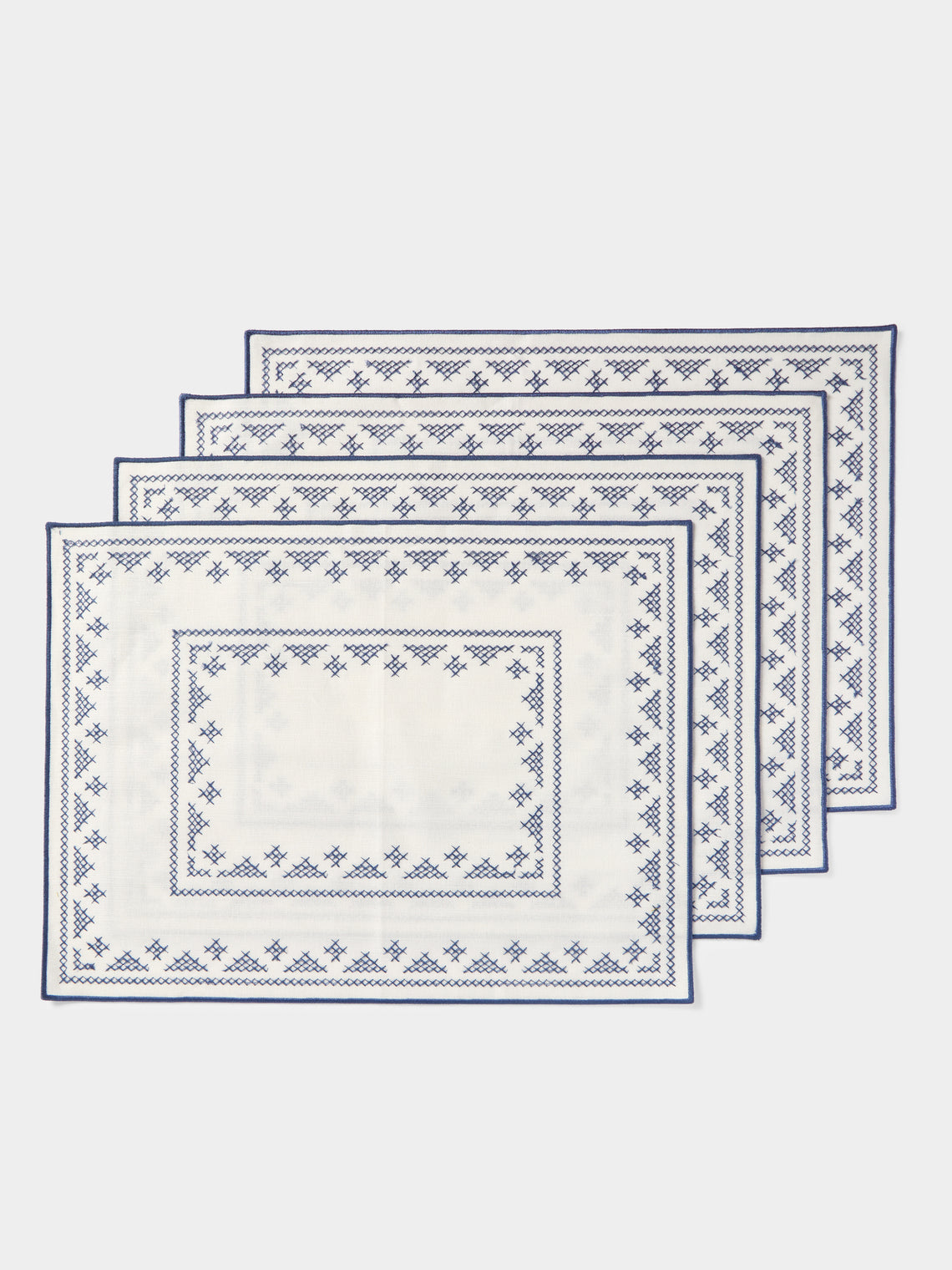 Esencial Hogar - Pedralbes Embroidered Linen Placemats (Set of 4) -  - ABASK