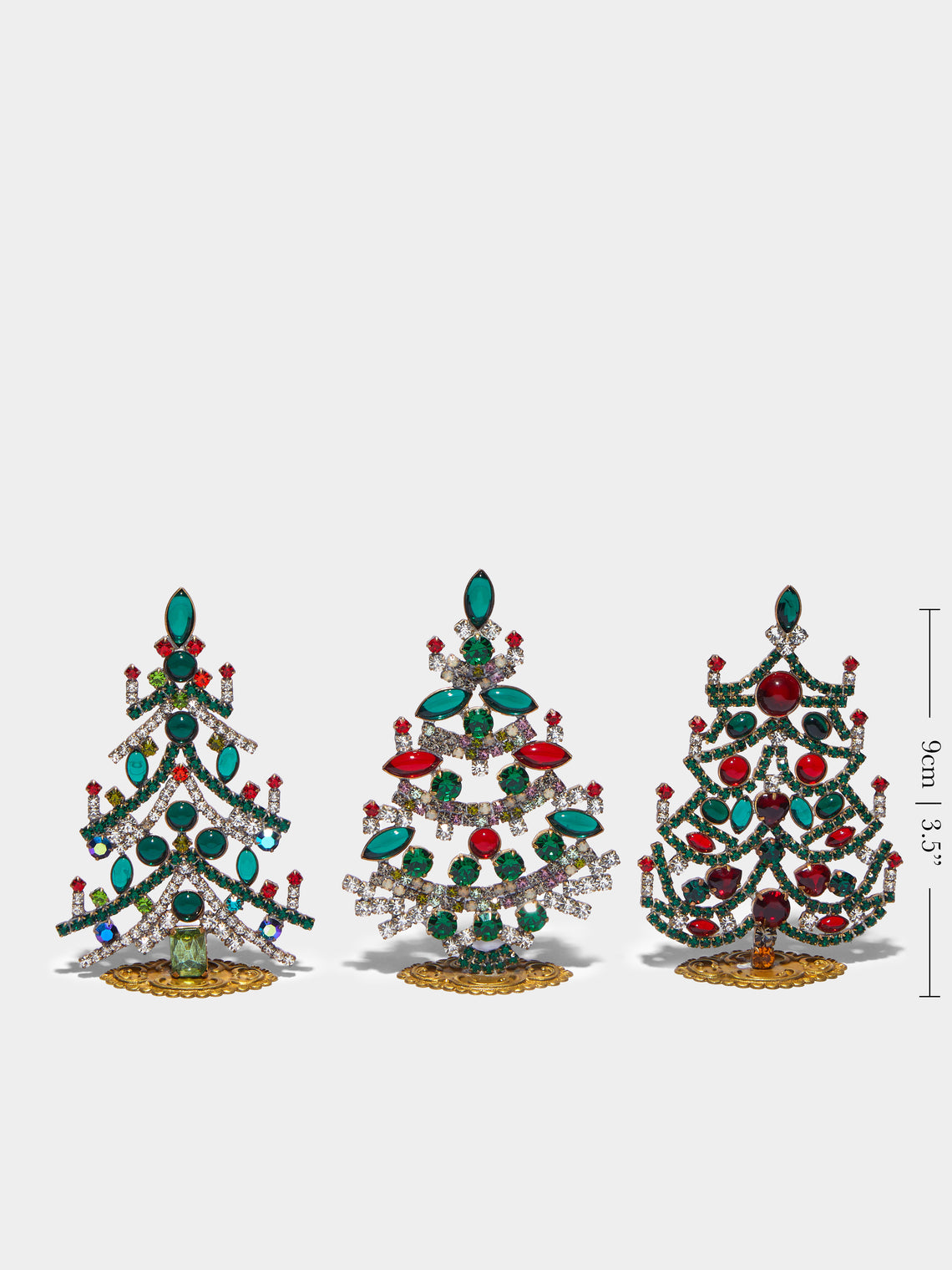 Antique and Vintage - 1930s Czech Jewelled Extra Small Christmas Trees (Set of 3) -  - ABASK