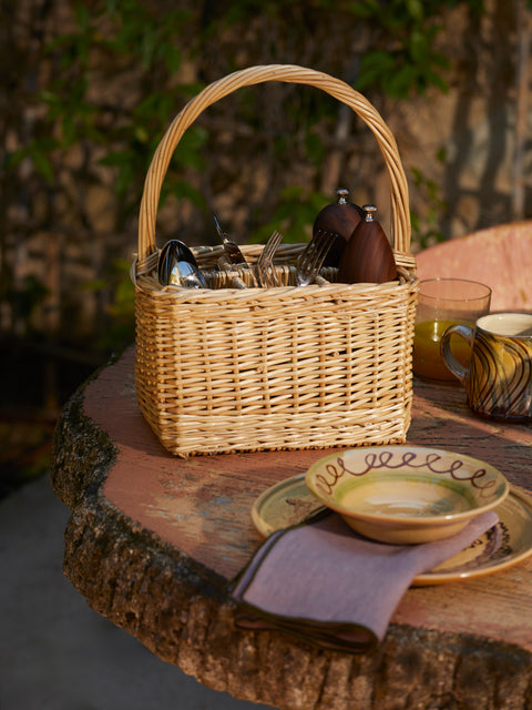 Handwoven Willow Cutlery Basket