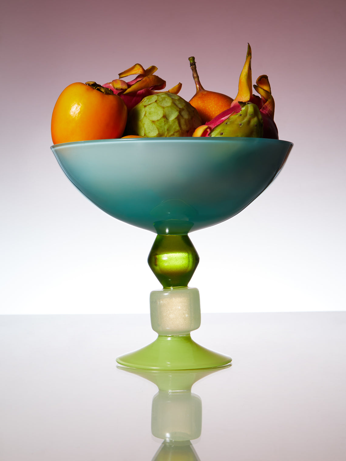 Gather - Miami Hand-Blown Glass Footed Bowl -  - ABASK