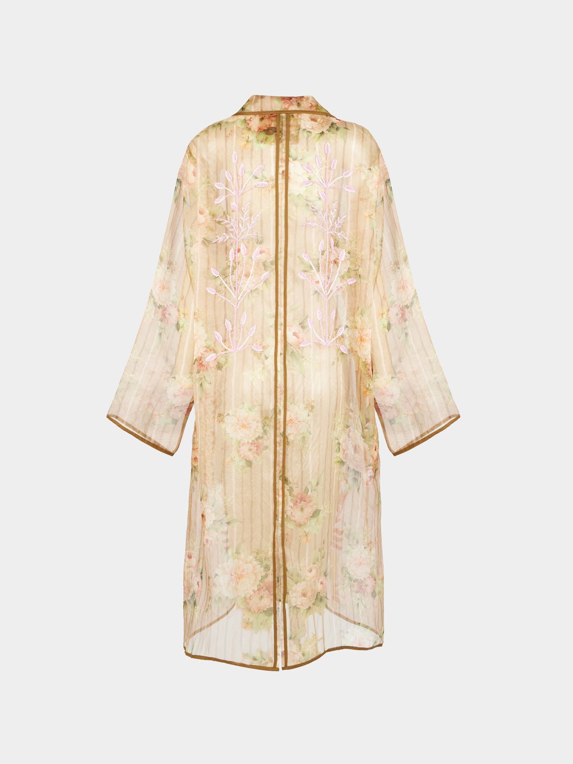 Nazzy Beglari - Organza Embroidered Silk Robe -  - ABASK