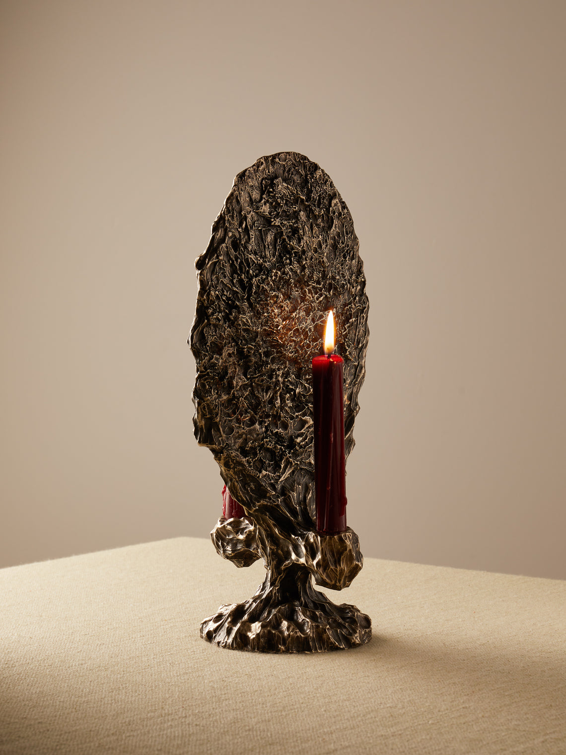 William Guillon - Omnia Vanitas Hand-Sculpted Bronze Candle Holder -  - ABASK