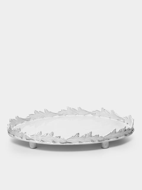 Astier de Villatte - Large Oval Footed Platter with Leaves -  - ABASK - 