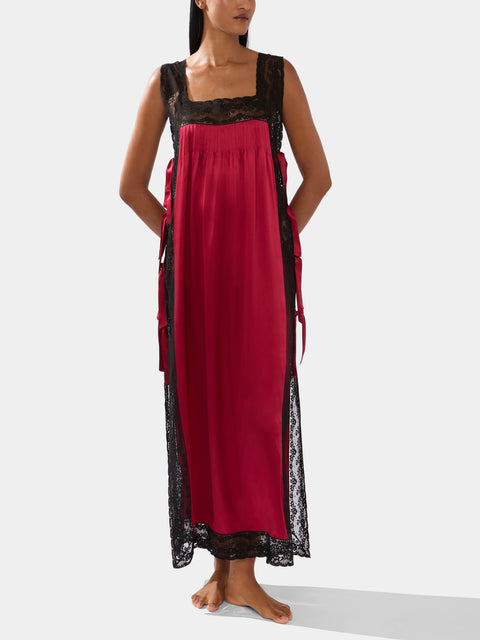 Loretta Caponi - Fiocchini Silk and Lace Long Dress -  - ABASK