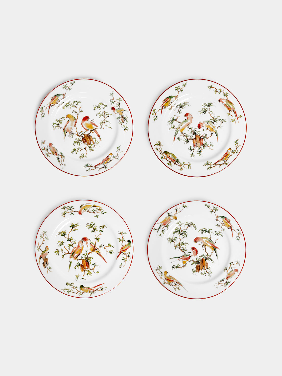 Laboratorio Paravicini - Pappagallini Ceramic Dessert Plates (Set of 4) - Orange - ABASK