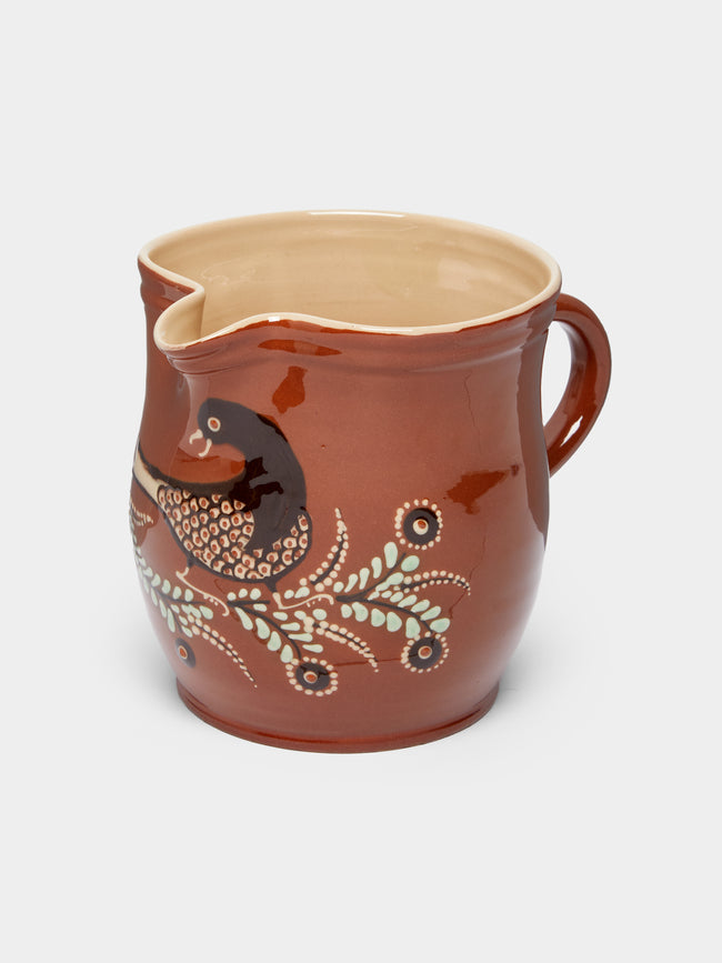 Poterie d’Évires - Birds Hand-Painted Ceramic Rounded Jug -  - ABASK - 