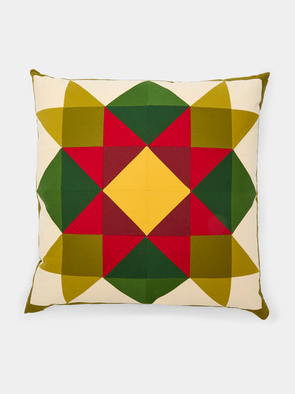 Kate Owen - Leaf & Berry Patchwork Cotton Cushion -  - ABASK - [thumbnail]