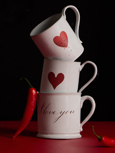 I Love You Hand-Glazed Ceramic Mug