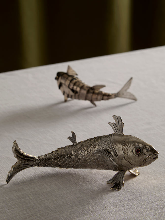 Antique and Vintage - Early-20th Century Solid Silver Articulating Fish - Silver - ABASK