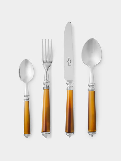 Alain Saint-Joanis - Marbella Dark Horn Resin Dinner Cutlery Set - Brown - ABASK - [thumbnail]