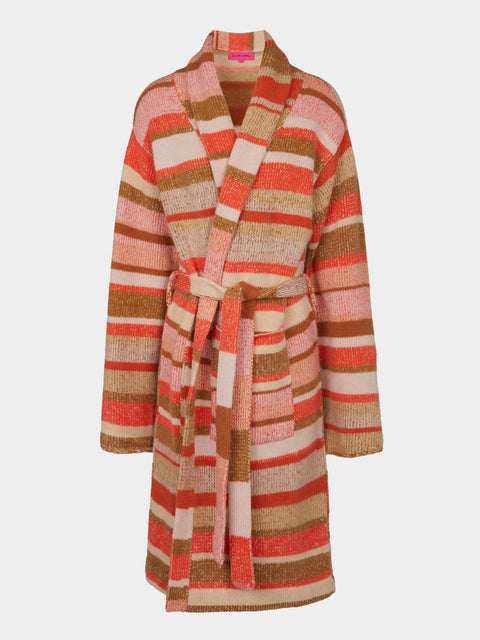 The Elder Statesman - Stripe Super Soft Cashmere Robe  | Size: S -  - ABASK - 