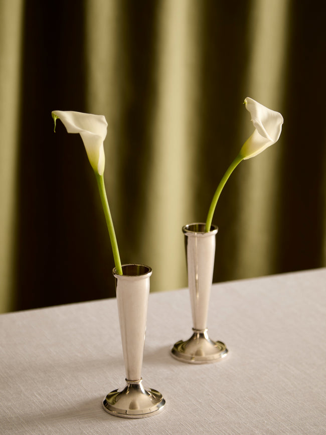 Antique and Vintage - 1950s Gio Ponti Silver-Plated Soliflore Bud Vases (Set of 2) -  - ABASK