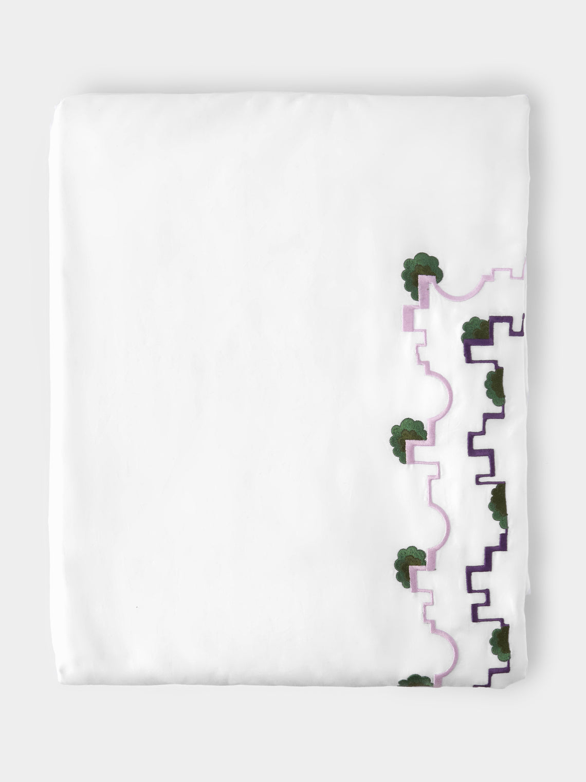 Loretta Caponi - Deco Hand-Embroidered Cotton King-Size Duvet Cover -  - ABASK - 