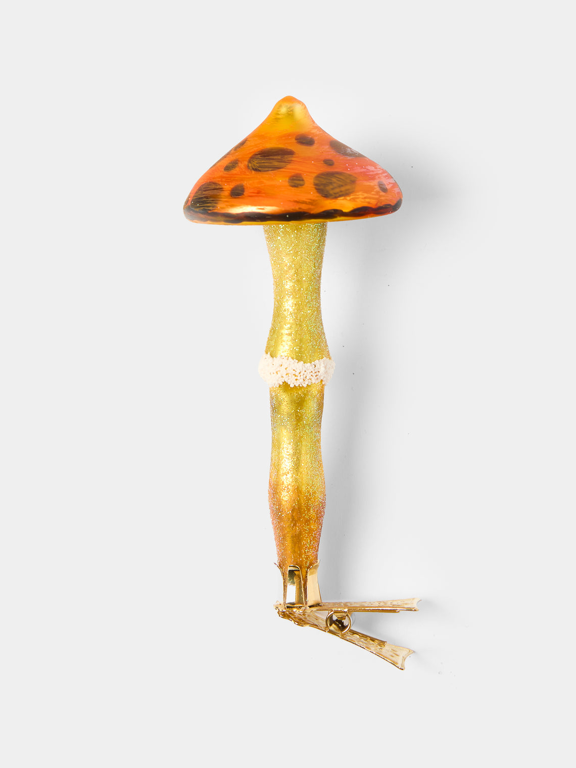 Antique and Vintage - Hand-Blown Glass Mushroom Clip-On Tree Decorations (Set of 8) -  - ABASK