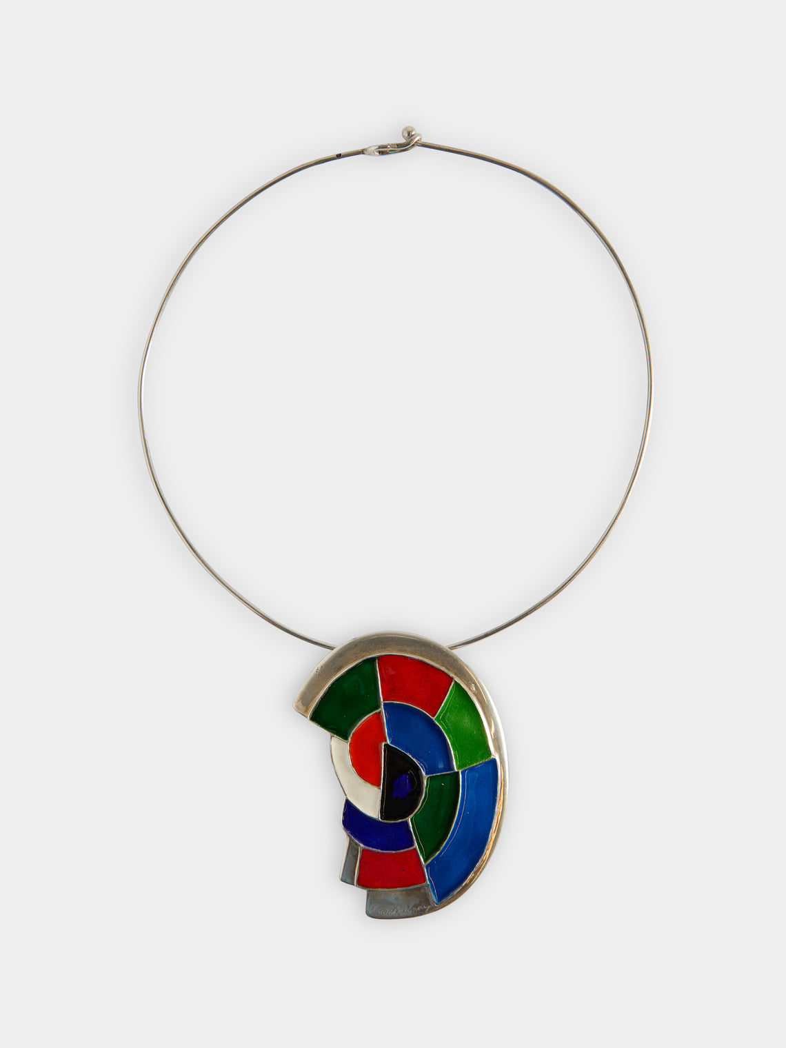 Mahnaz - 1979 Sonia Delaunay Abstraction Sterling Silver and Enamel Pendant Necklace -  - ABASK - 