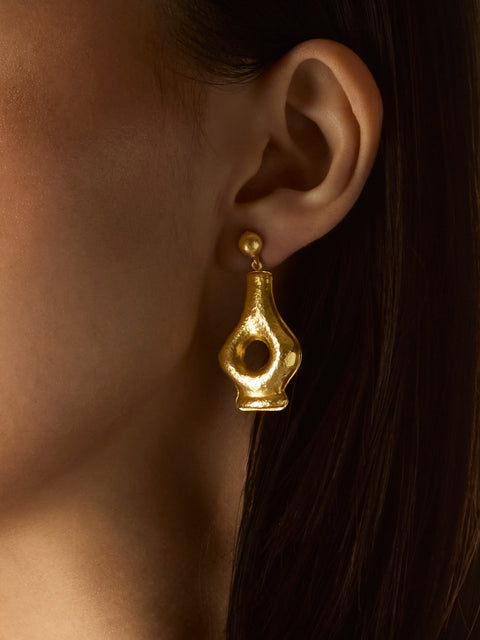 Mahnaz Collection - Vintage 1970 LALAoUNIS Cycladic 18-Karat Gold Earrings -  - ABASK