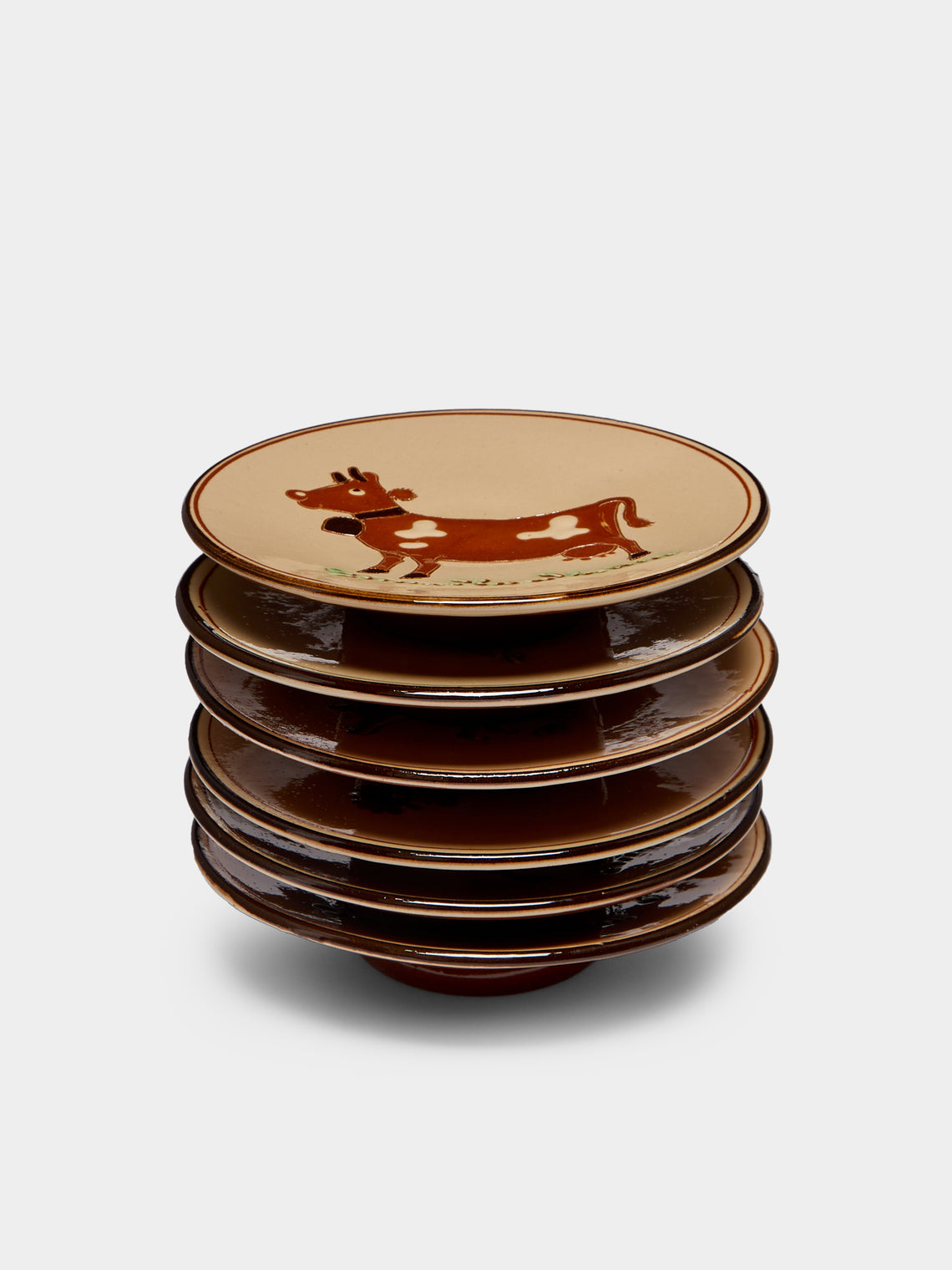 Poterie d’Évires - Animals Hand-Painted Ceramic Dessert Plates (Set of 6) -  - ABASK