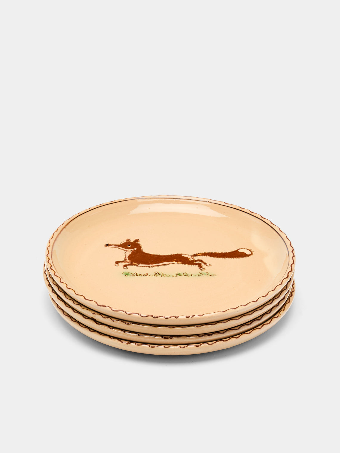 Poterie d’Évires - Animals Hand-Painted Ceramic Dinner Plates (Set of 4) -  - ABASK