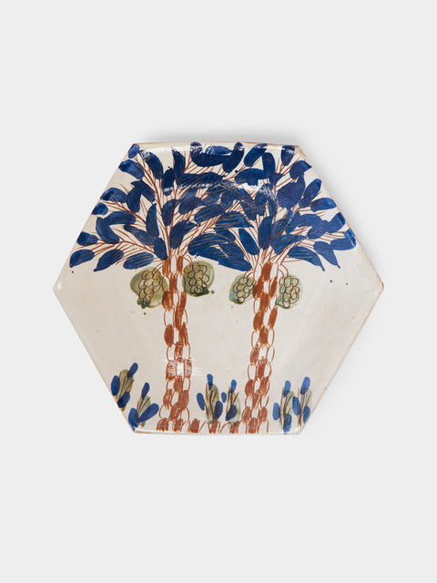 Anut - Date Hand-Painted Ceramic Hexagonal Platter -  - ABASK - 