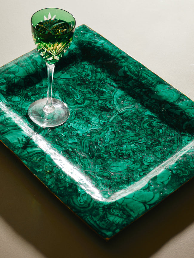 Antique and Vintage - 1950s Malachite and Bronze Platter -  - ABASK