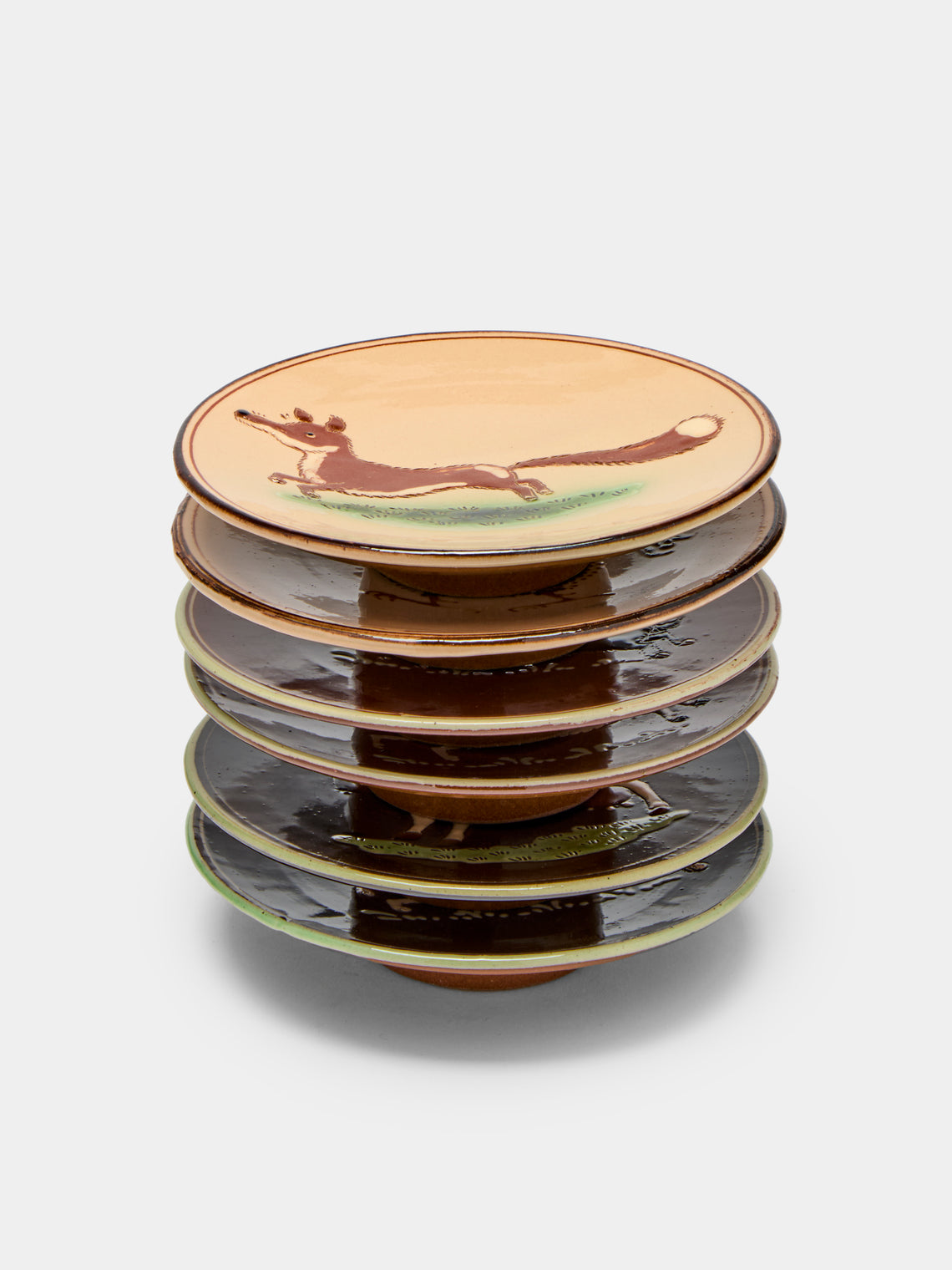 Poterie d’Évires - Animals Hand-Painted Ceramic Small Plates (Set of 6) -  - ABASK