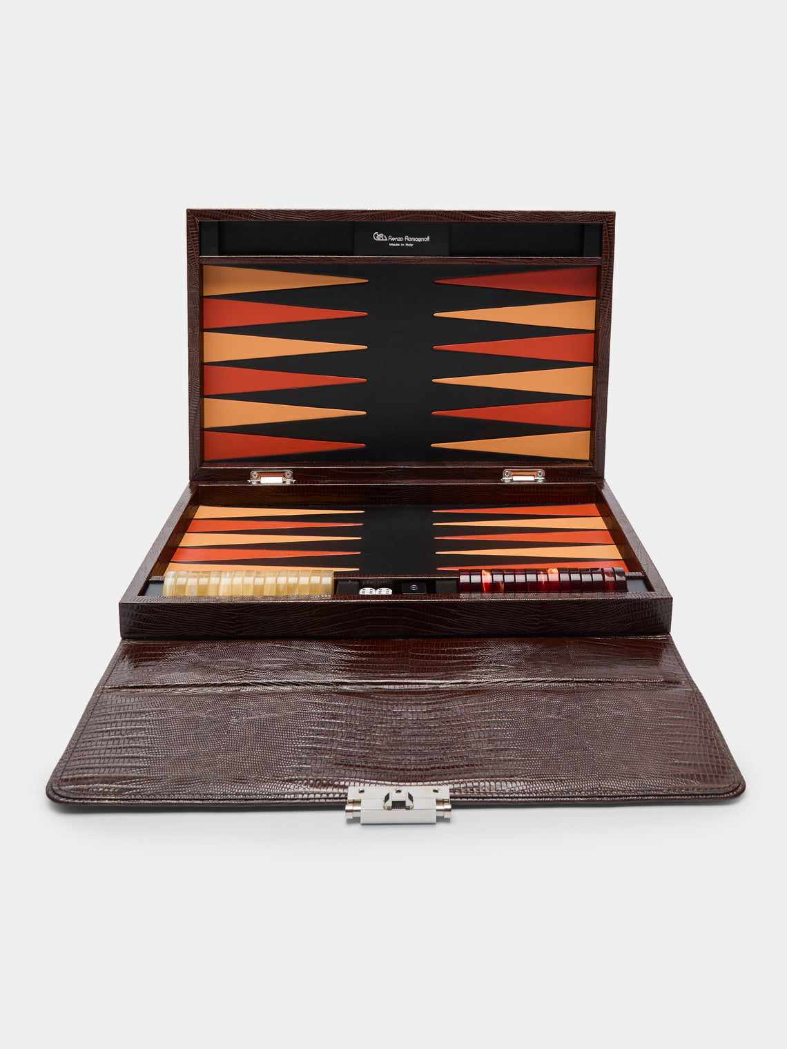 Renzo Romagnoli - Leather Travel Backgammon Set -  - ABASK - 