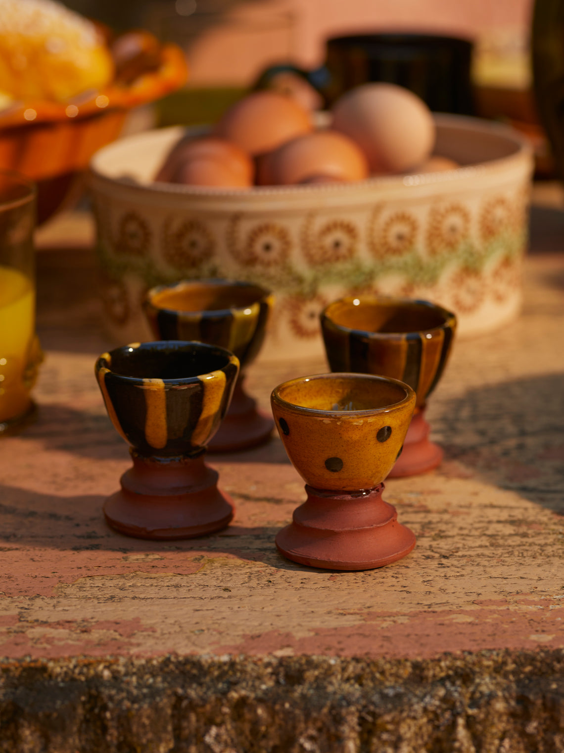 Mike Parry - Slipware Egg Cups (Set of 4) -  - ABASK